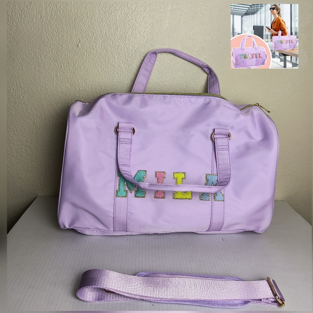 Light Purple Preppy Duffle Bag Travel